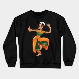 Dancing Indian Girl Colorful Creative Design Crewneck Sweatshirt